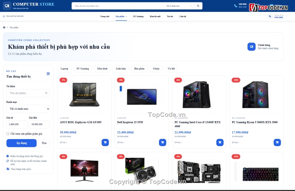 Web bán máy tính,Website bán linh kiện máy tính,Web bán linh kiện máy tính